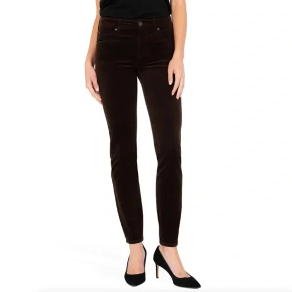 Kut from the Kloth Womens Diana Skinny Corduroy Pant In Bean Brown Size 2 - Picture 2 of 12